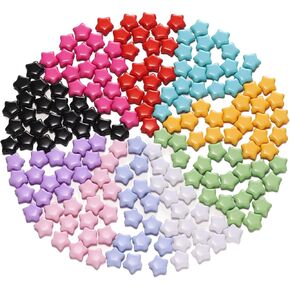 St.Kunkka 500 Pcs Acrylic Star Beads for Jewelry Making Crafts DIY 10 Mixed Colors Loose Beads Bulk ​Colorful Star Spacer Beads for Bracelet Necklace Earring Making