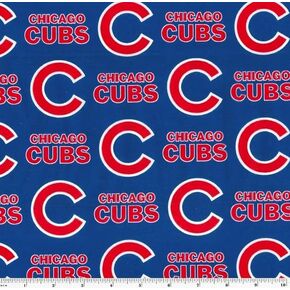 Chicago Cubs Cotton Fabric - MLB Team Logo Cotton Fabric by The Yard, Fat Quarter, Half Yard, 1 Yard, 2 Yard Cuts