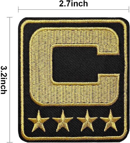 Captain Patches, Embroidered Captain Iron on Patches for Footbal Baseball Softball Soccer Basketball Hockey Team, Gold Pack of 2 in Saudi Arabia