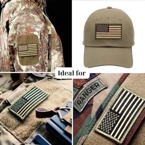 Multicam Tactical Patches of US American Flag 2 Pcs Hook and Loop Patches Sew On Embroidered American Flag Patch Applique for Backpacks Caps Hats Jackets Pants Rectang Military Army Uniform Emblems in Kuwait