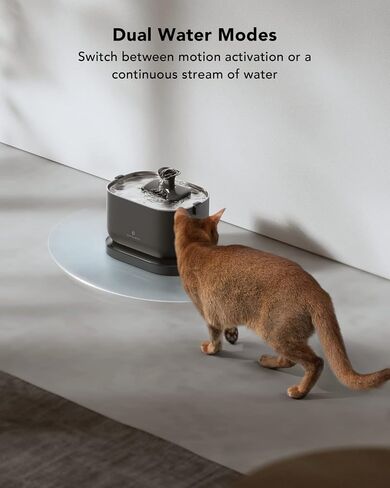PETLIBRO Cat Water Fountain, Cordless Pet Water Fountain Battery Operated, 2.5L/84oz Dockstream Water Fountains for Cats Indoor, Cat Fountain with Stainless Steel Tray, Easy to Clean BPA-Free in Saudi Arabia