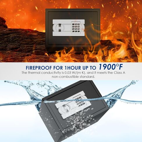 Fireproof Safe with Fire Video,1.0 Cubic Feet Class A Standard Digital Safe Box Fireproof for Home&Office,Alloy Steel Fire Proof for Document Money Jewelry Valuables,Black in Saudi Arabia