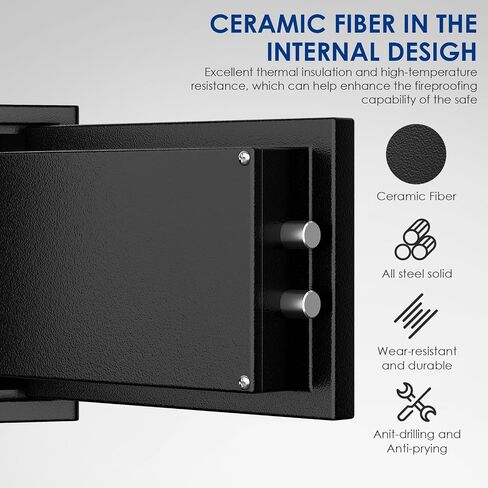 Fireproof Safe with Fire Video,1.0 Cubic Feet Class A Standard Digital Safe Box Fireproof for Home&Office,Alloy Steel Fire Proof for Document Money Jewelry Valuables,Black in Saudi Arabia