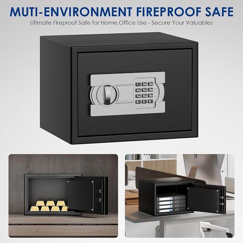 Fireproof Safe with Fire Video,1.0 Cubic Feet Class A Standard Digital Safe Box Fireproof for Home&Office,Alloy Steel Fire Proof for Document Money Jewelry Valuables,Black in Saudi Arabia