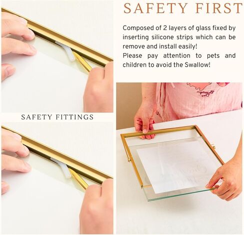الأوبئة Gold Glass Picture Floating Frames 10x8 بوصات لتوقيع الجدول الحفل in Kuwait