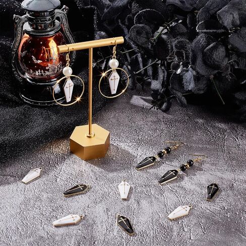 SUNNYCLUE 1 Box 30Pcs 3 Colors Black Red Small Coffin Charm Coffin Charms Bulk Scary Theme Gothic Halloween Charm Cross Charms for Jewelry Making Charms DIY Bracelet Necklace Earrings Craft Gifts in Saudi Arabia