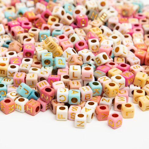 900pcs Square Colorful and Gold Letter Beads Acrylic 6x6mm Cube Beads for Bracelets Necklaces and Jewelry Making Alphabet Bead in Saudi Arabia