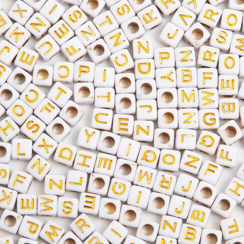 900pcs Square Colorful and Gold Letter Beads Acrylic 6x6mm Cube Beads for Bracelets Necklaces and Jewelry Making Alphabet Bead in Saudi Arabia