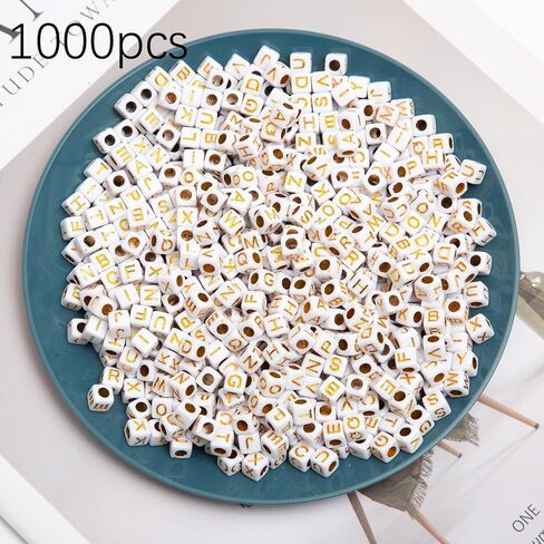 900pcs Square Colorful and Gold Letter Beads Acrylic 6x6mm Cube Beads for Bracelets Necklaces and Jewelry Making Alphabet Bead in Saudi Arabia