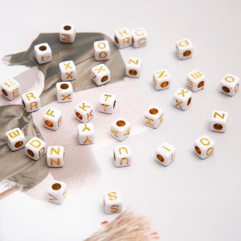 900pcs Square Colorful and Gold Letter Beads Acrylic 6x6mm Cube Beads for Bracelets Necklaces and Jewelry Making Alphabet Bead in Saudi Arabia