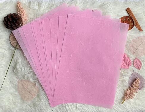 50 Sheets A4 Natural Fiber Mulberry Tree Mulberry Paper Sheets Art Tissue Washi Paper Design Craft Art Origami Suppliers Card Making DIY Crafts (Black, A4) in Kuwait