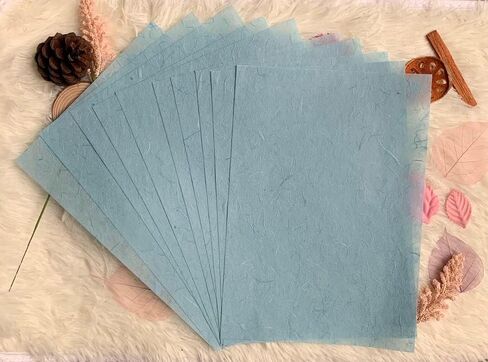 50 Sheets A4 Natural Fiber Mulberry Tree Mulberry Paper Sheets Art Tissue Washi Paper Design Craft Art Origami Suppliers Card Making DIY Crafts (Black, A4) in Kuwait