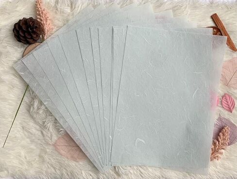 50 Sheets A4 Natural Fiber Mulberry Tree Mulberry Paper Sheets Art Tissue Washi Paper Design Craft Art Origami Suppliers Card Making DIY Crafts (Black, A4) in Kuwait