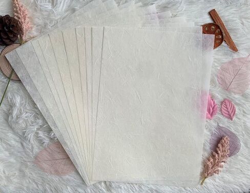 50 Sheets A4 Natural Fiber Mulberry Tree Mulberry Paper Sheets Art Tissue Washi Paper Design Craft Art Origami Suppliers Card Making DIY Crafts (Black, A4) in Kuwait