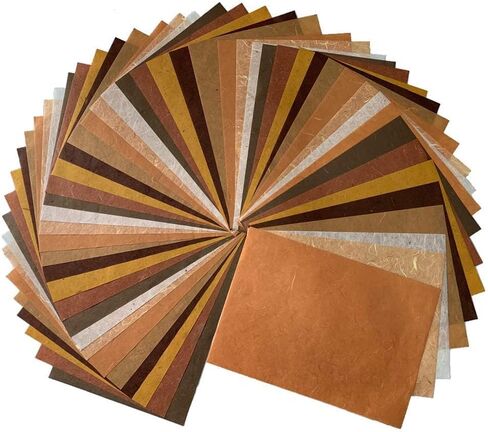 50 Sheets A4 Natural Fiber Mulberry Tree Mulberry Paper Sheets Art Tissue Washi Paper Design Craft Art Origami Suppliers Card Making DIY Crafts (Black, A4) in Saudi Arabia
