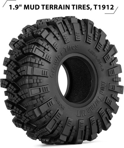INJORA 1.9 S3 Tires Kraken Claw Mud Terrain Wheel Tires for FCX10 Axial SCX10 Pro SCX10 UTB18 TRX4 Redcat Gen8 7VS4-10 1/10 RC Crawler Car in Kuwait
