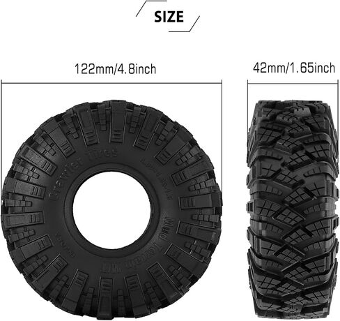 INJORA 1.9 S3 Tires Kraken Claw Mud Terrain Wheel Tires for FCX10 Axial SCX10 Pro SCX10 UTB18 TRX4 Redcat Gen8 7VS4-10 1/10 RC Crawler Car in Kuwait