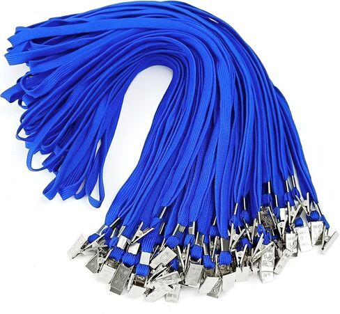 Black Lanyards Bulk,50Pcs Badge Lanyards with Clip for ID Holder Badges Neck Flat Lanyard with Badge Lanyard Bulldog Clip in Saudi Arabia