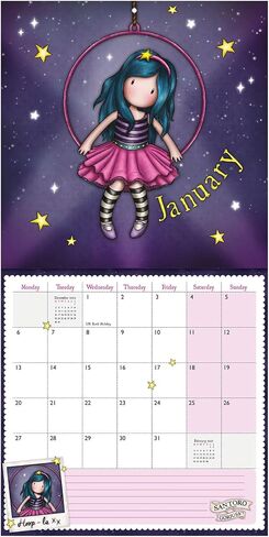 Santoro Gorjuss 2025 Wall Calendar Ray of Light - 13 شهرًا تقويمًا يمتد من يناير إلى 25 إلى Jan'26 - لمشجعي Gorjuss مع صور جميلة كل شهر - لصديقتها الشقيقة أمي صديقة in Saudi Arabia