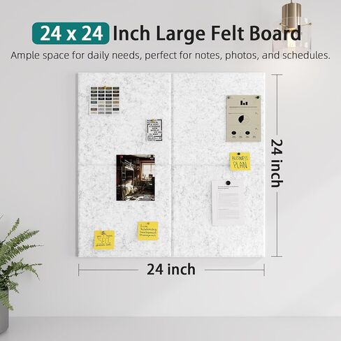 لوحة Cork Board للجدار: لوحة نشرة كبيرة جدًا للمكتب - البلاط السميك البالغ 0.5 بوصة 6 PCS مربعات لوحة دبوس رمادية لاصق in Kuwait