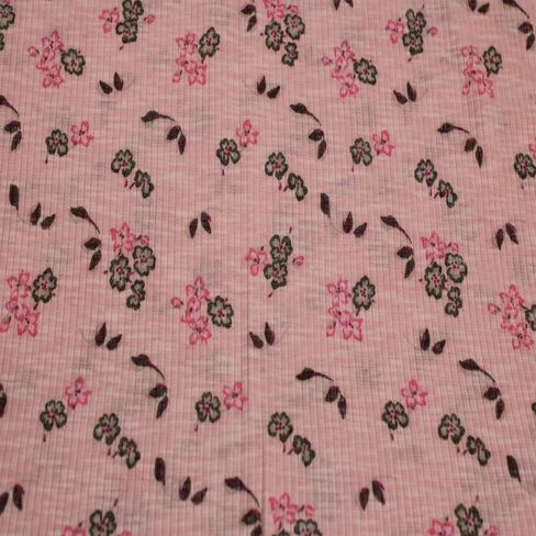 Stylish FABRIC 55" Wide-Printed 4x2 Slub Poly Cotton Spandex Fabric by The Yard, Soft Stretchy Material for Dresses, Loungewear, Headbands, Activewear, School, and DIY Project, Blush Pine 2 Yards in Saudi Arabia