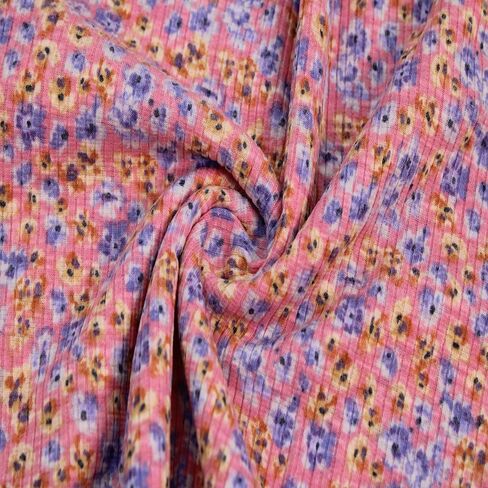 Stylish FABRIC 55" Wide-Printed 4x2 Slub Poly Cotton Spandex Fabric by The Yard, Soft Stretchy Material for Dresses, Loungewear, Headbands, Activewear, School, and DIY Project, Blush Pine 2 Yards in Saudi Arabia