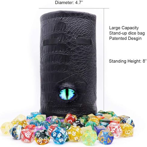Haxtec Dragon Dice Bag Dungeons and Dragons Gift Drawstring Leather DND Dice Pouch Storage Bag for D&D Dice, Coins and Accessories (Blue Eye) in Saudi Arabia
