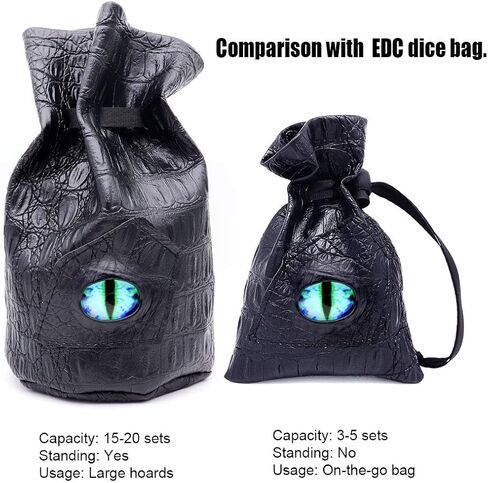 Haxtec Dragon Dice Bag Dungeons and Dragons Gift Drawstring Leather DND Dice Pouch Storage Bag for D&D Dice, Coins and Accessories (Blue Eye) in Saudi Arabia