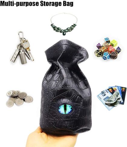 Haxtec Dragon Dice Bag Dungeons and Dragons Gift Drawstring Leather DND Dice Pouch Storage Bag for D&D Dice, Coins and Accessories (Blue Eye) in Saudi Arabia