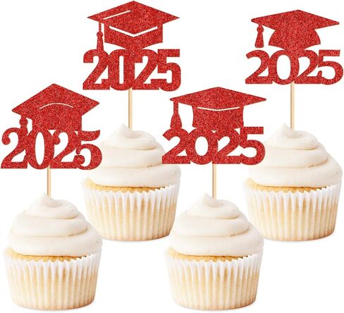 24 Pack 2025 Cupcake Toppers Toppers So Proure to You Way To Go Class of 2024 Cupcake Picks Congrate Thread for 2025 Threat theme Birthday Party Supplies Way To Go (Way to Black) in Kuwait