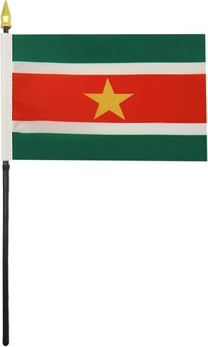Guyana Table Flag 4'' x 6'' - Guyanese Desk Flag 15 x 10 cm - golden spear top - AZ FLAG in Saudi Arabia