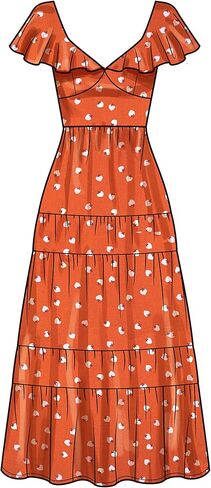 Simplicity Misses' V-Neck Dresses Sewing Pattern Kit, Code S9704, Sizes 20W-22W-24W-26W-28W, Multicolor in Saudi Arabia
