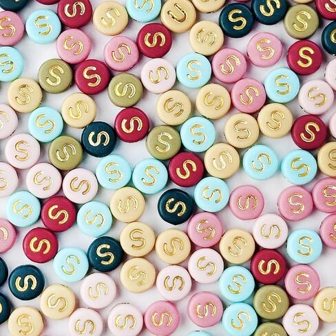 حبات خطاب مستديرة 200pcs ، 4x7mm ملونة الأبجدية حبات الخرزات S Beads مع رسائل لصنع سوار صنع المجوهر in Kuwait