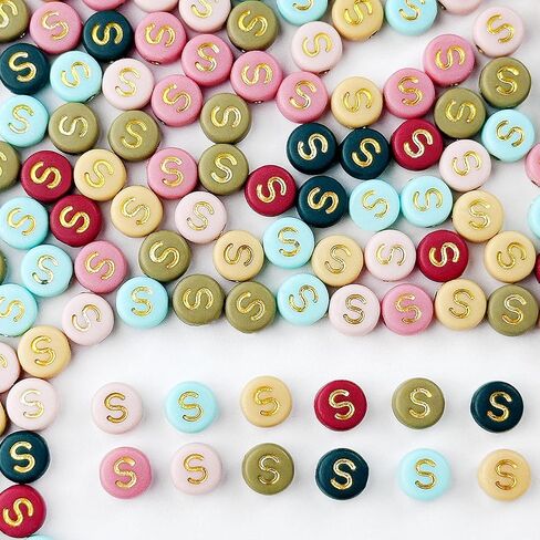 حبات خطاب مستديرة 200pcs ، 4x7mm ملونة الأبجدية حبات الخرزات S Beads مع رسائل لصنع سوار صنع المجوهر in Kuwait