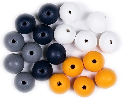 Decoendiy 100 Pieces Wood Beads for Crafts 20mm Colored Round Wooden Beads Natural Farmhouse Polished Loose Spacer Beads Wood Ball for Home Decor DIY Crafting (Navy Blue) in Saudi Arabia