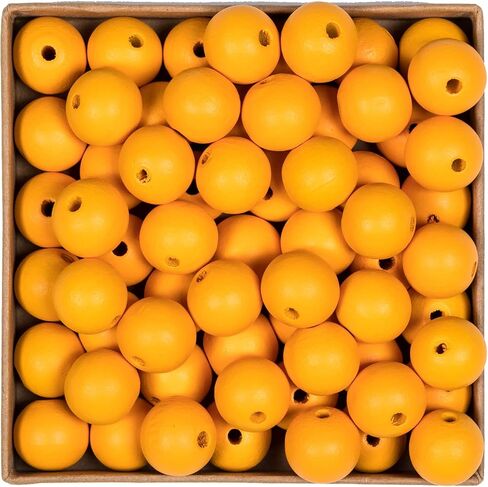 Decoendiy 100 Pieces Wood Beads for Crafts 20mm Colored Round Wooden Beads Natural Farmhouse Polished Loose Spacer Beads Wood Ball for Home Decor DIY Crafting (Navy Blue) in Saudi Arabia