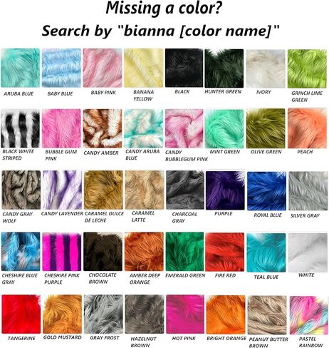 Bianna Pitch Black Luxury Faux Fur Fabric, by The Yard, American Seller, Shag Shaggy Material for Crafting, Sewing, Costumes, Fursuits, Home Decor (5x60 inches) in Kuwait
