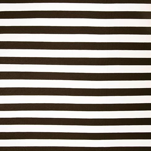 Fabricla Rayon Spandex Jersey Knit Fabric 1 "Stripes - 58/60" بوصة (150 سم) بعرضها على الفناء - 4 طريقة تمدد النسيج - الضوء إلى النسيج المتوسط ​​220 GSM - (قبالة أبيض ، أسود) - 2 ياردة in Kuwait