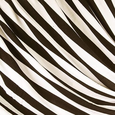 Fabricla Rayon Spandex Jersey Knit Fabric 1 "Stripes - 58/60" بوصة (150 سم) بعرضها على الفناء - 4 طريقة تمدد النسيج - الضوء إلى النسيج المتوسط ​​220 GSM - (قبالة أبيض ، أسود) - 2 ياردة in Kuwait
