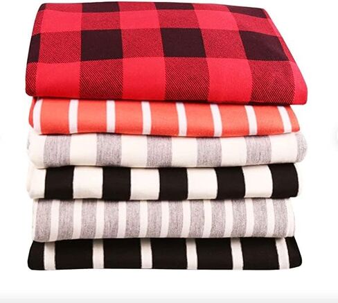 Fabricla Rayon Spandex Jersey Knit Fabric 1 "Stripes - 58/60" بوصة (150 سم) بعرضها على الفناء - 4 طريقة تمدد النسيج - الضوء إلى النسيج المتوسط ​​220 GSM - (قبالة أبيض ، أسود) - 2 ياردة in Kuwait