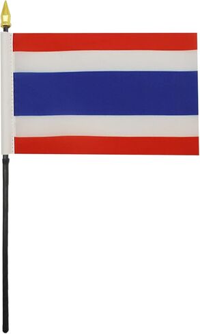 Bhutan Table Flag 4'' x 6'' - Bhutanese Desk Flag 15 x 10 cm - golden spear top- AZ FLAG in Saudi Arabia
