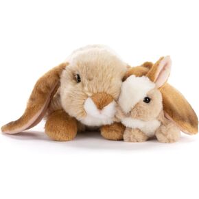 DEMDACO Momma Otter and Baby Brown and Tan 13 Inch Polyester Soft Plush Stuffed Animal