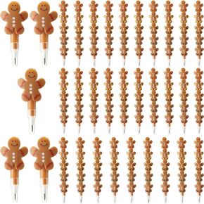 Christmas Stackable Pencils Plastic Gingerbread Man Pencils Gingerbread Man Shape Birthday Pencils Stacking Fun Pencils for Kids Novelty Fun School Supplies Kids Party Favor Pencils for Gifts (30 Pcs)