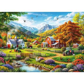 HUADADA 1000 Piece Puzzles for Adults - Country Life - Jigsaw Puzzles for Adults and Kids 1000 Piece Educational Games Colorful Puzzles for Home Decoration
