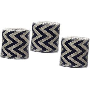 AAYU 3inch X 15ft Burlap Ribbon Star Print,Natural and Eco-Friendly Product (Navy Blue, 3 Inch)