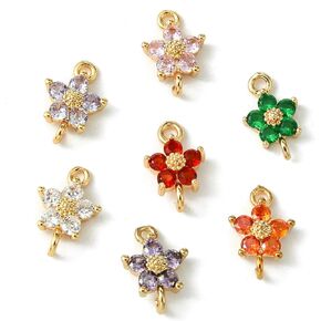 Ipotkitt 200 Pcs 8 Styles Platinum & Gold Brass Cubic Zircon Connector Charms Rhinestone Links Charms Flat Round Birthstone Charms Clear Crystal Connectors Charms for DIY Gift Jewelry Making