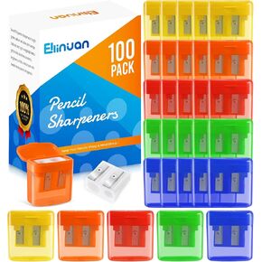 60 Pack Pencil Sharpeners Bulk - Double Hole Pencil Sharpener Manual with Cover for School Kids, Small Cute Pencil sharpeners Handheld for Students School Classroom Supplies