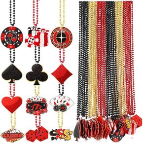 36 pcs casino night night beded beded bulk 12 Styles Casino dice dice scludes gold red black headed for birthday form