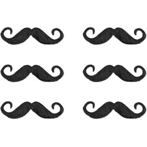 Beistle , 6 Piece Handlebar Hairy 'Staches, 5" (Black)
