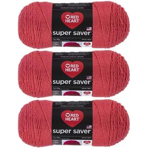 Red Heart Bulk Buy Super Saver Yarn (3-Pack) (Flamingo)